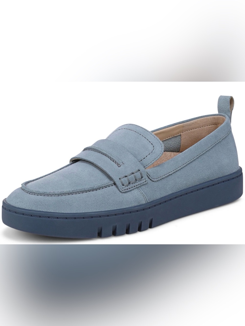 Vionic Women’s Light Blue Suede Penny Loafer Slip-On Size 9.5